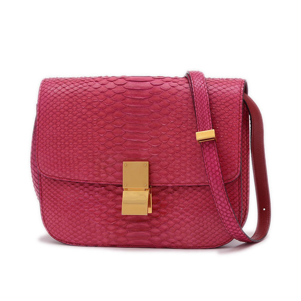 Celine Shoulder Pink Python Leather Bag - image 2